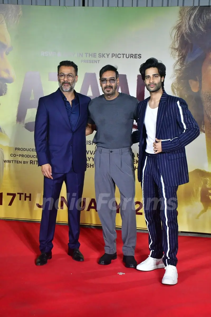 Aaman Devgan grace the premiere of Azaad