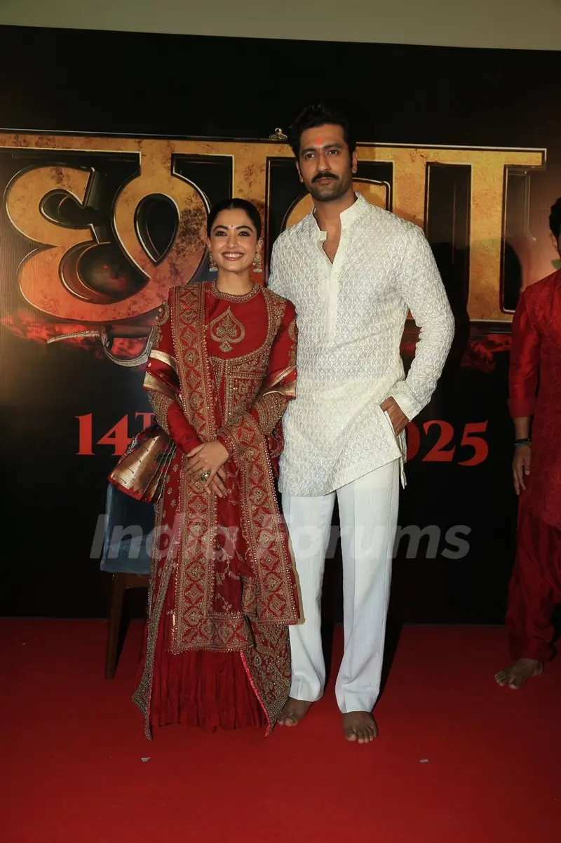 Vicky Kaushal and Rashmika Mandanna snapped at the trailer launch of Chhaava 