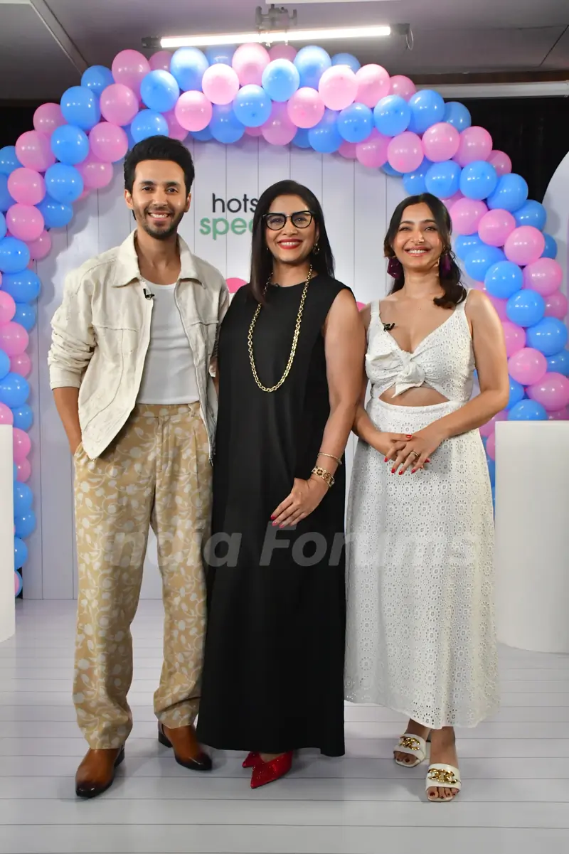 Sonali Kulkarni, Abhay Mahajan and Shweta Basu Prasad snapped promoting their upcoming series Oops Ab Kya?