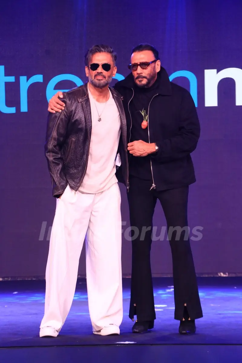 Jackie Shroff and Suniel Shetty attend the launch of Amazon MX Player’s slate of shows for 2025 like Hip Hop India, Hunter 2, etc.
