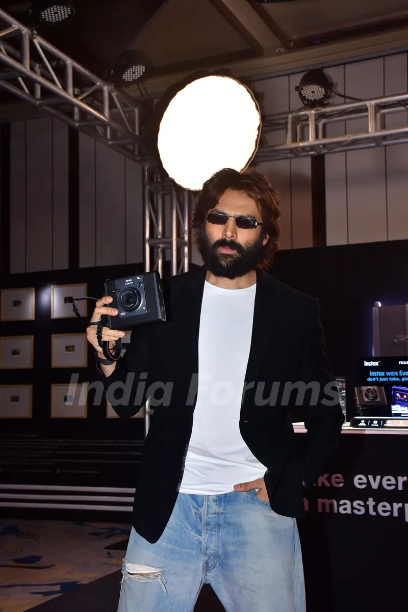 Kartik Aaryan snapped at the Fujifilm Instax new camera launch