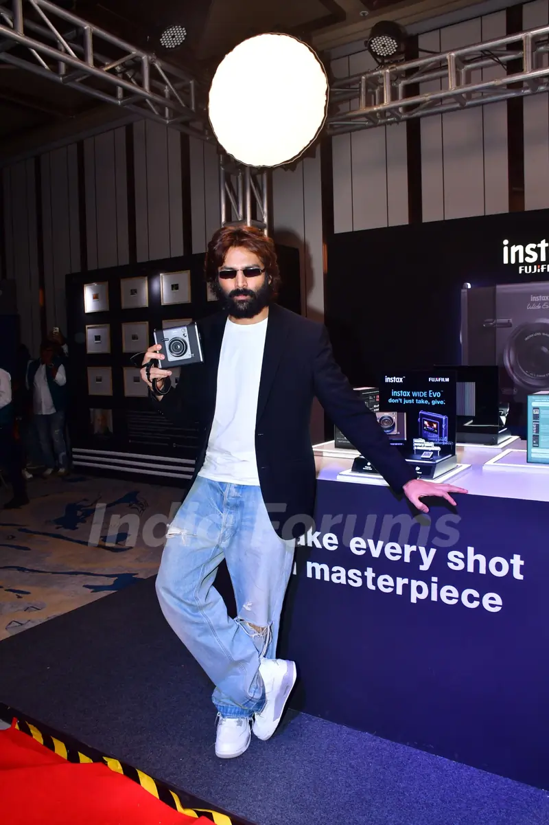 Kartik Aaryan snapped at the Fujifilm Instax new camera launch