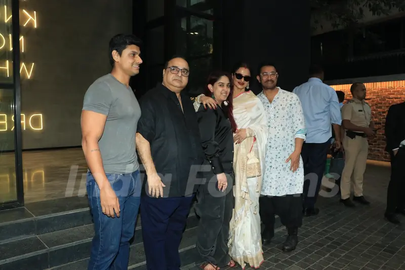 Aamir Khan, Rajkumar Santoshi, Rekha, Ira Khan and Nupur Shikhare snapped at the special screening of Loveyapa