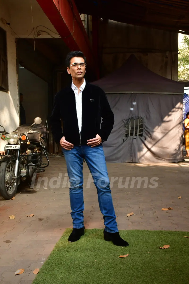 Karan Johar snapped promoting Nadaaniyan