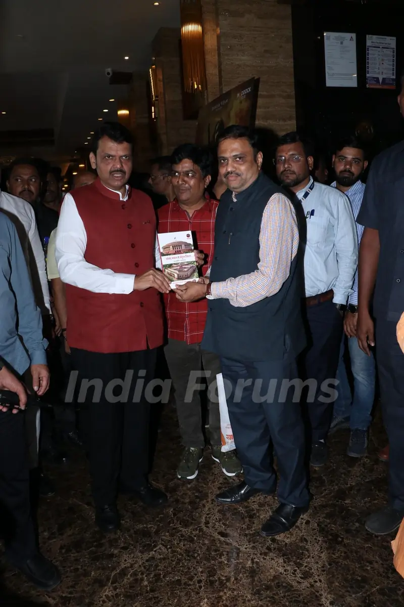 Devendra Fadnavis visit PVR INOX to watch Chhaava