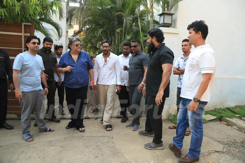 Ajay Devgn and Bharat M snapped in the city