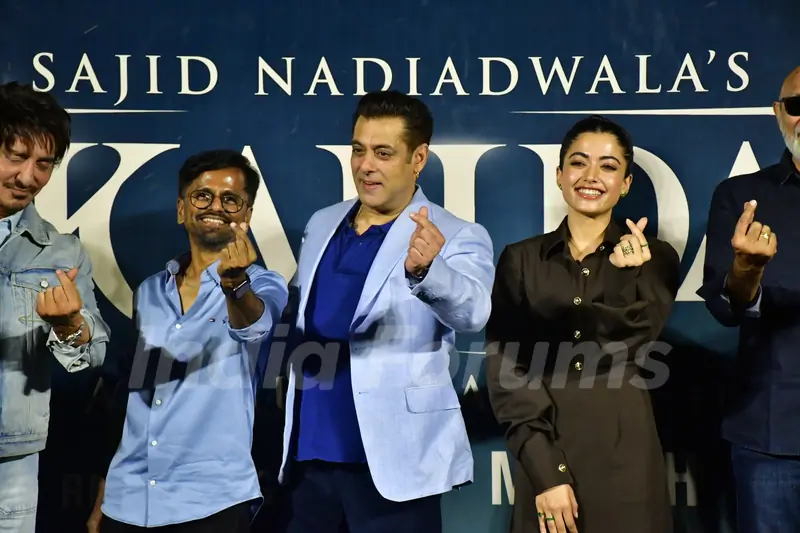 Salman Khan, Sajid Nadiadwala, Sathyaraj and Rashmika Mandanna attend Sikandar trailer launch