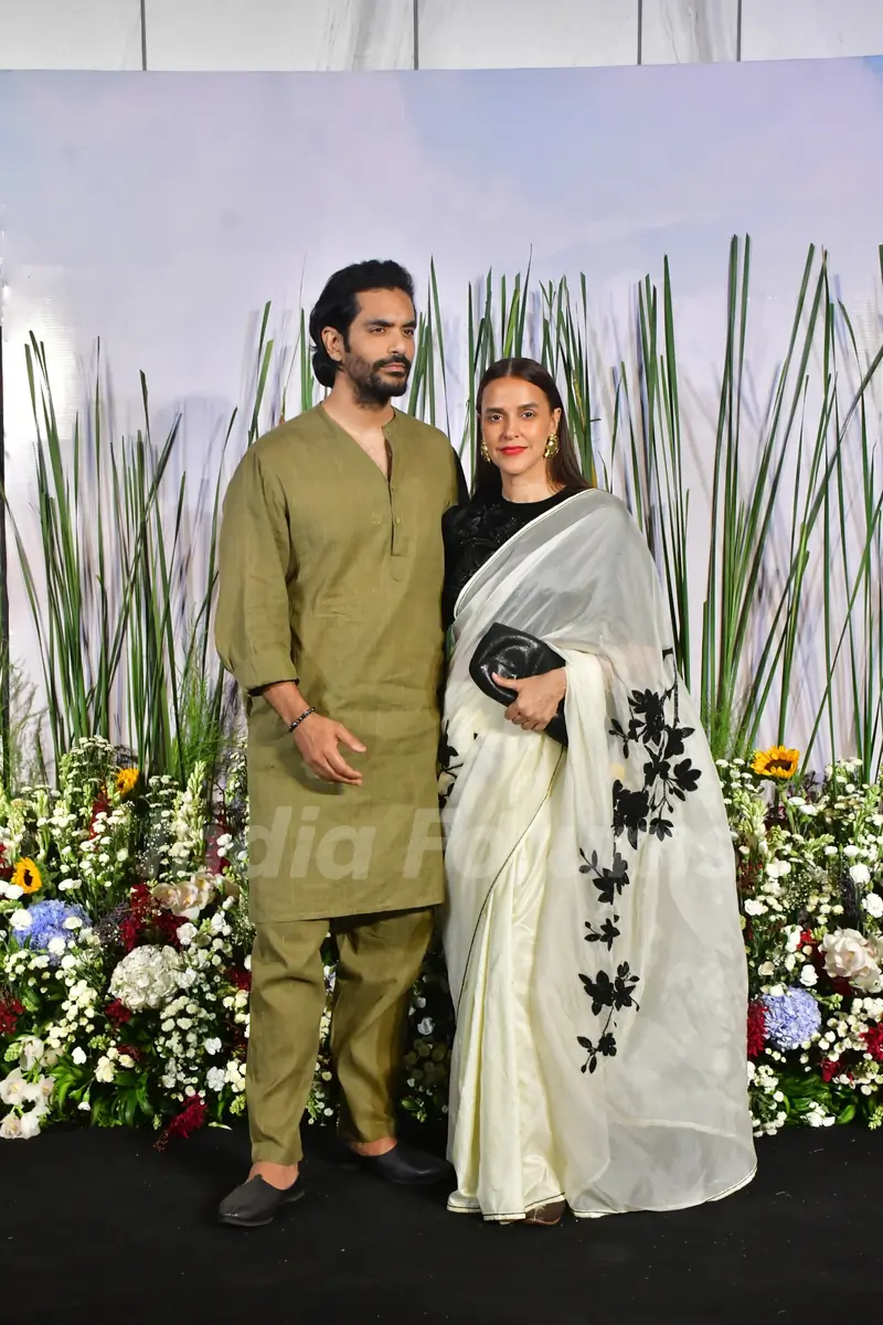Neha Dhupia and Angad Bedi snapped at Salman khan's Eid party