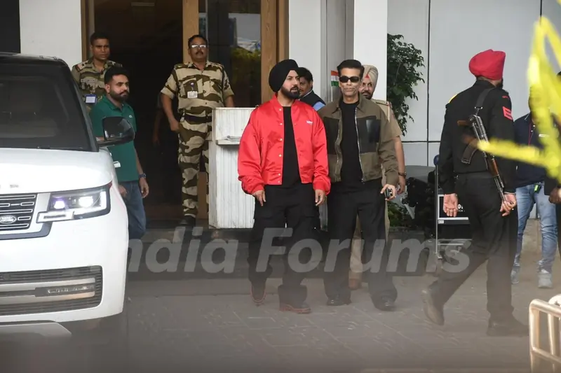 Karan Johar and Gippy Grewal snapped at Kalina Airport after the promotions of Akaal