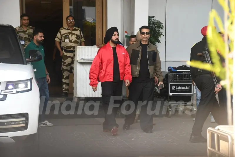 Karan Johar and Gippy Grewal snapped at Kalina Airport after the promotions of Akaal