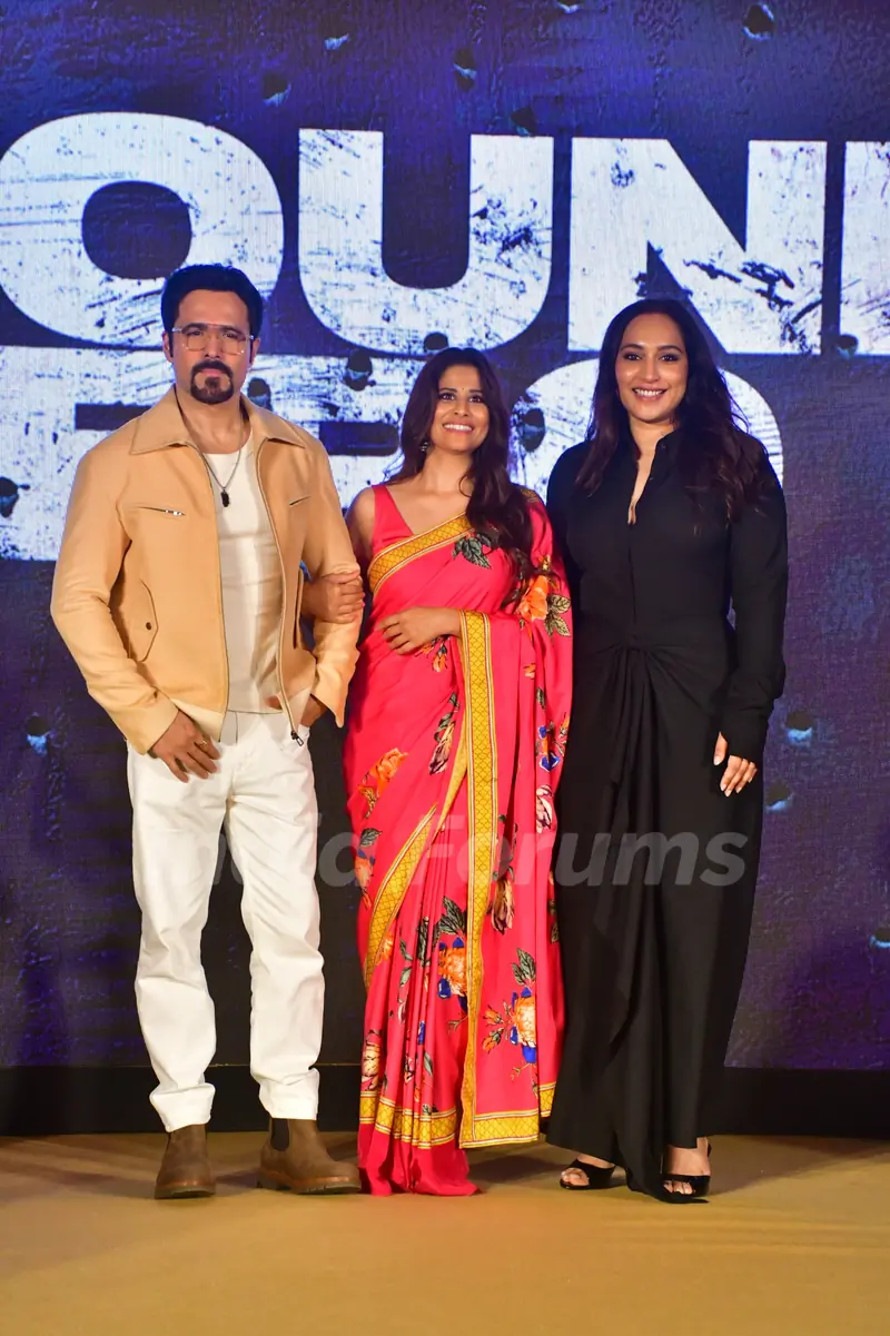Emraan Hashmi, Sai Tamhankar and Zoya Hussain snapped at the trailer launch of 'Ground Zero'