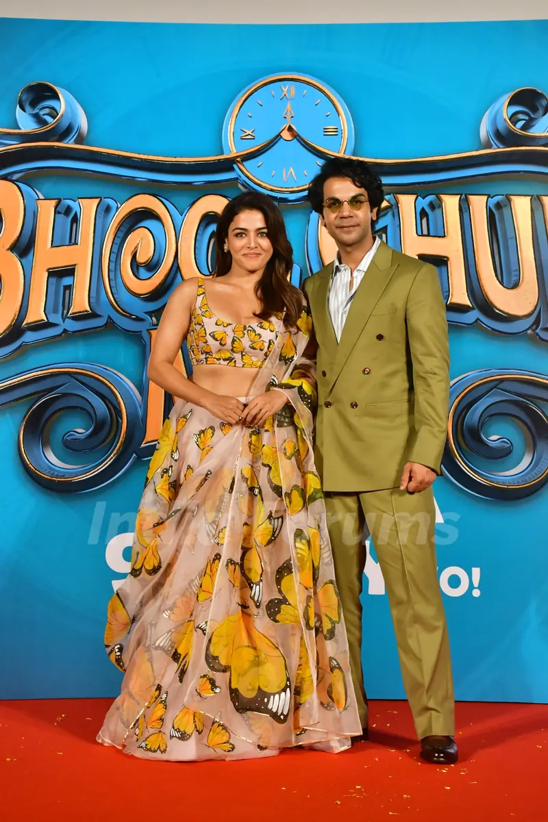 Rajkummar Rao and Wamiqa Gabbi  snapped at the trailer launch of 'Bhool Chuk Maaf'