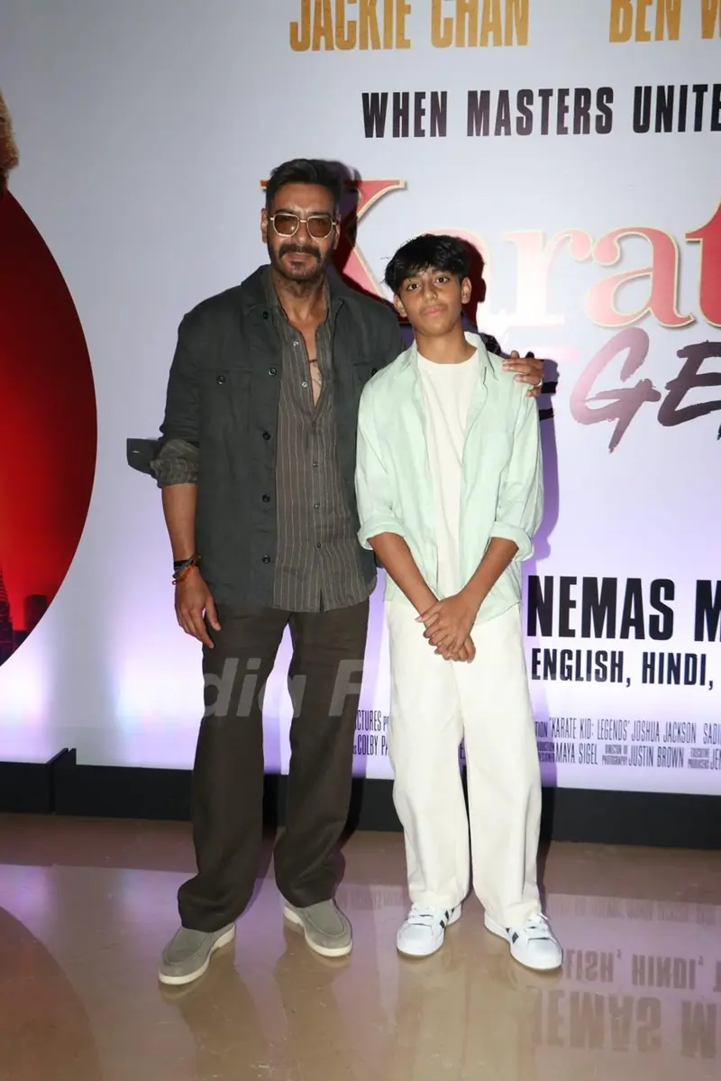 Ajay Devgn and Yug Devgan grace the trailer launch of Karate Kid: Legends