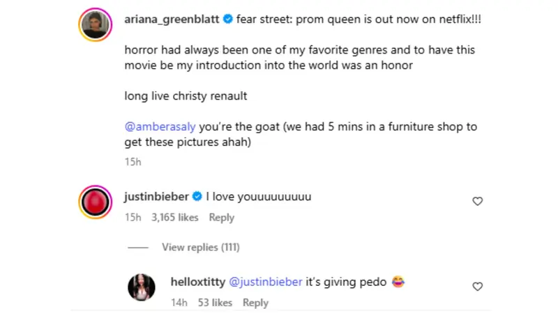 ariana greenbeltt and justin