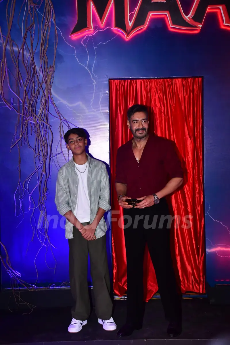Ajay Devgn and Yug Devgn  grace at the Trailer Launch of Maa