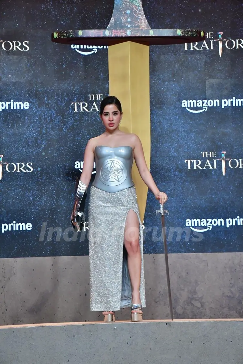 Uorfi Javed grace at The Traitors trailer launch