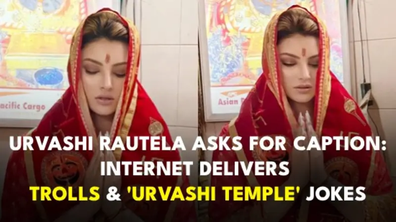 Urvashi Rautela turns devi, asks for caption-internet delivers trolls, taunts & 'Urvashi temple' jokes