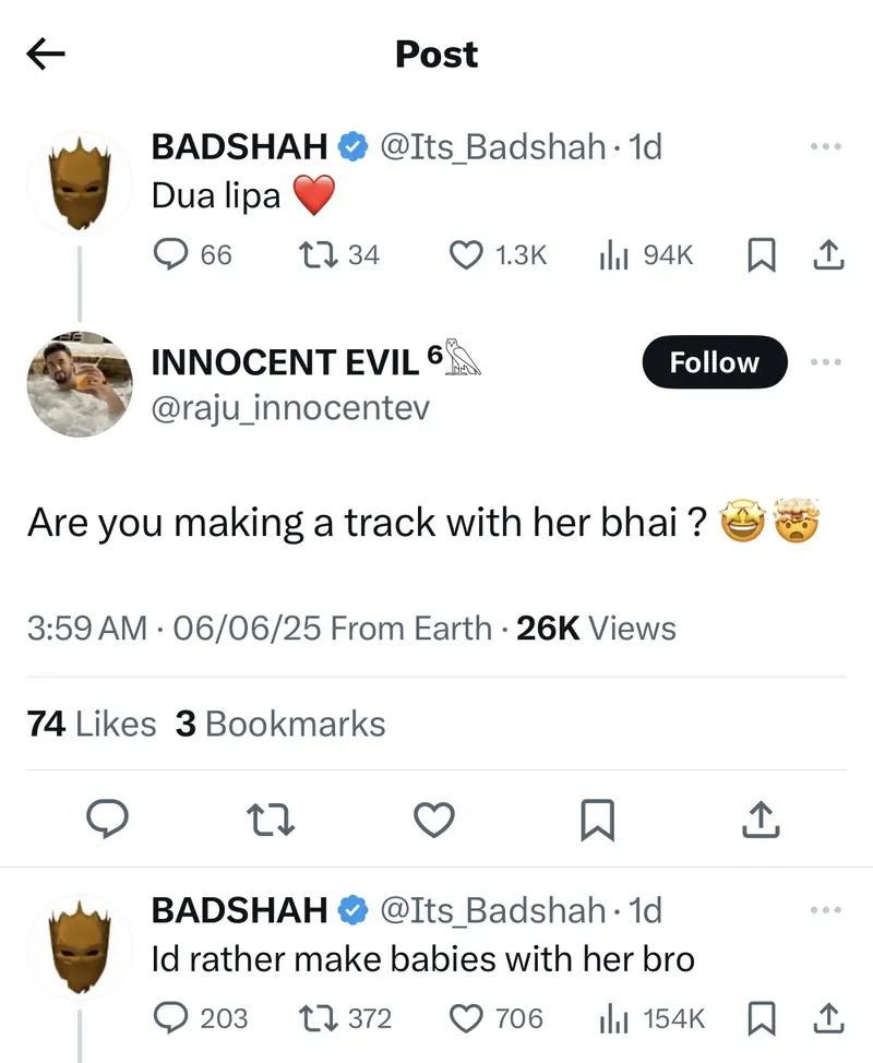 Badshah’s comment about 'making babies with Dua Lipa' causes controversy; check what he exactly said