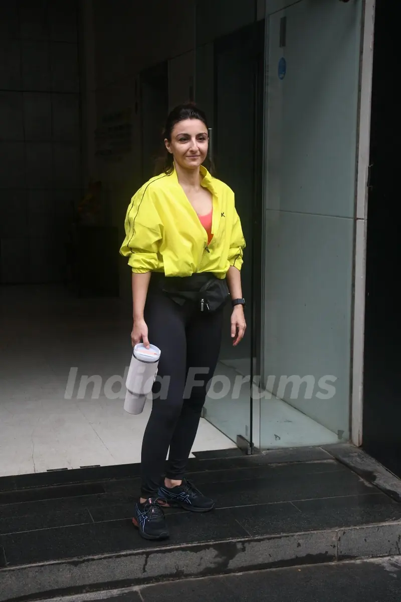 Soha Ali Khan spotted outside gym in Bandra