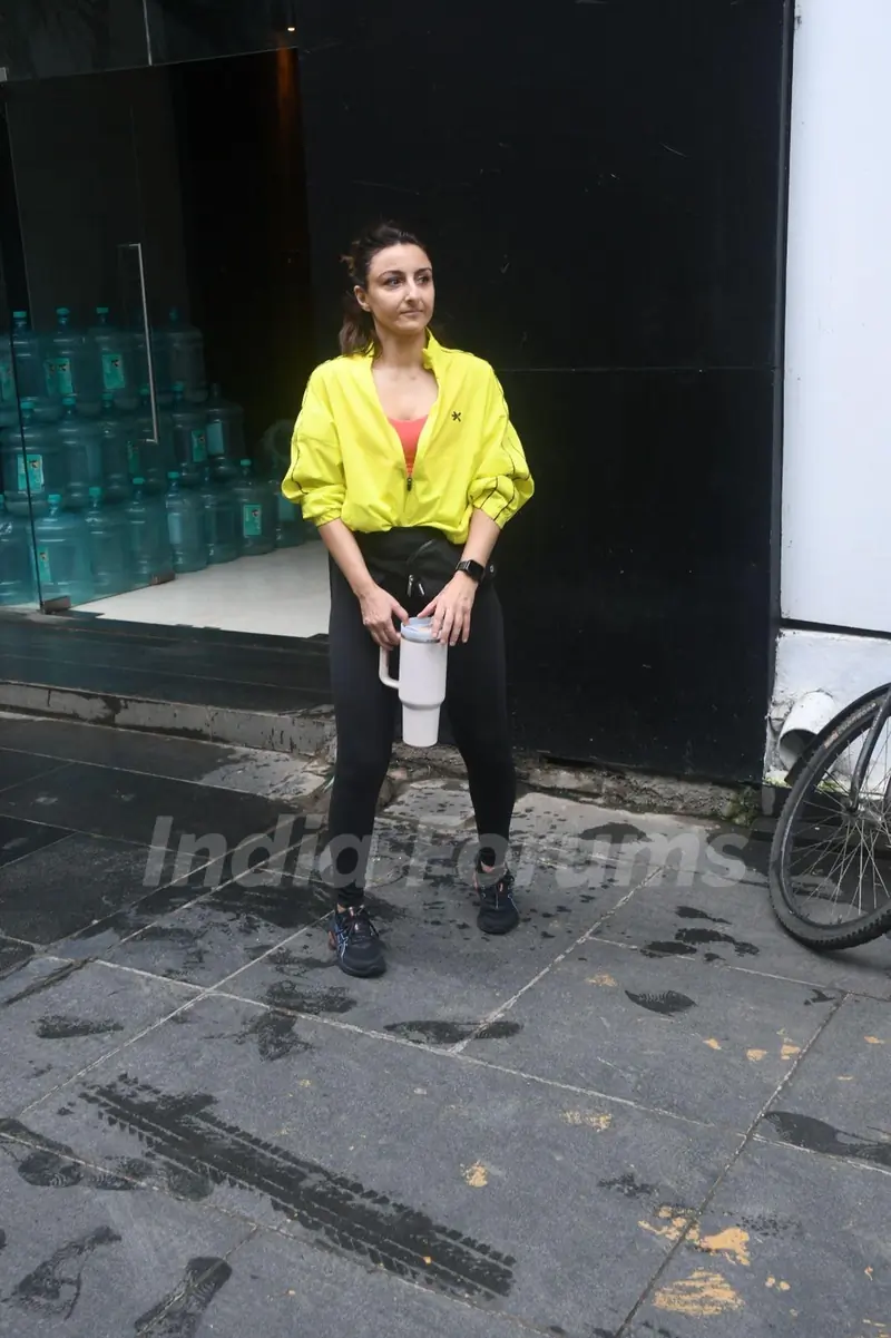 Soha Ali Khan spotted outside gym in Bandra