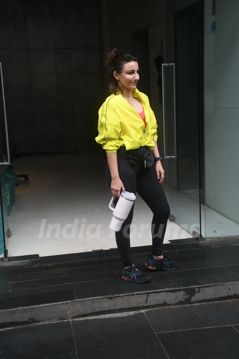Soha Ali Khan spotted outside gym in Bandra
