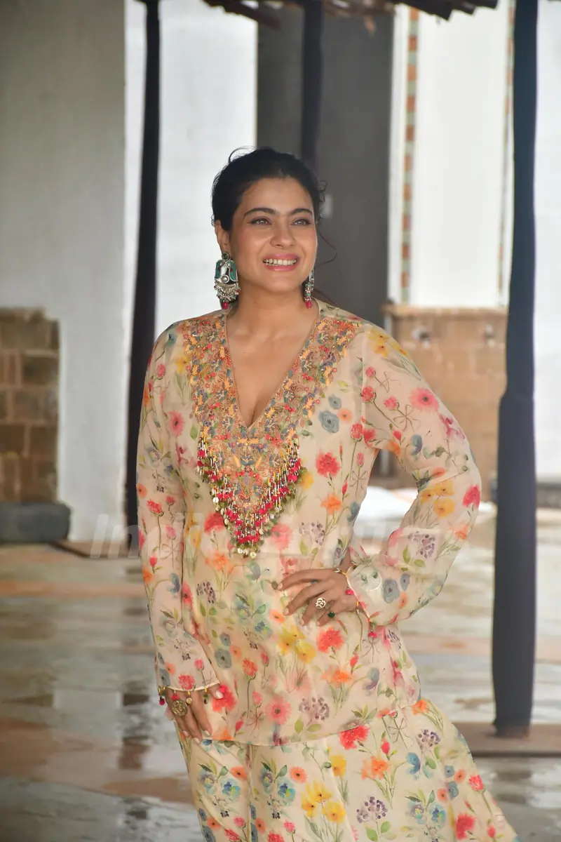 Kajol snapped promoting her film Maa