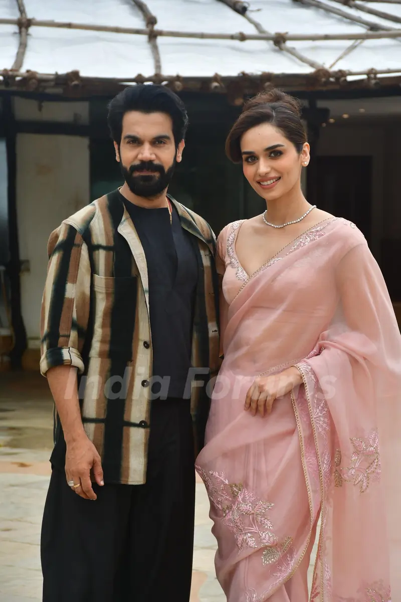 Rajkummar Rao and Manushi Chhillar  snapped promoting their film Maalik