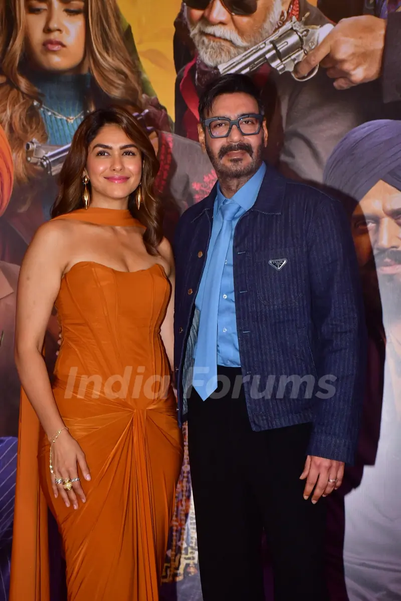 Ajay Devgn and Mrunal Thakur attend the trailer launch of Son Of Sardaar 2