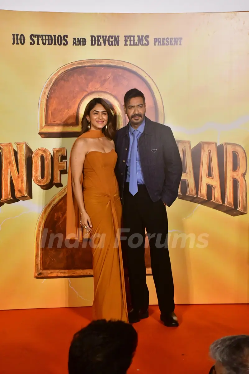 Ajay Devgn and Mrunal Thakur attend the trailer launch of Son Of Sardaar 2