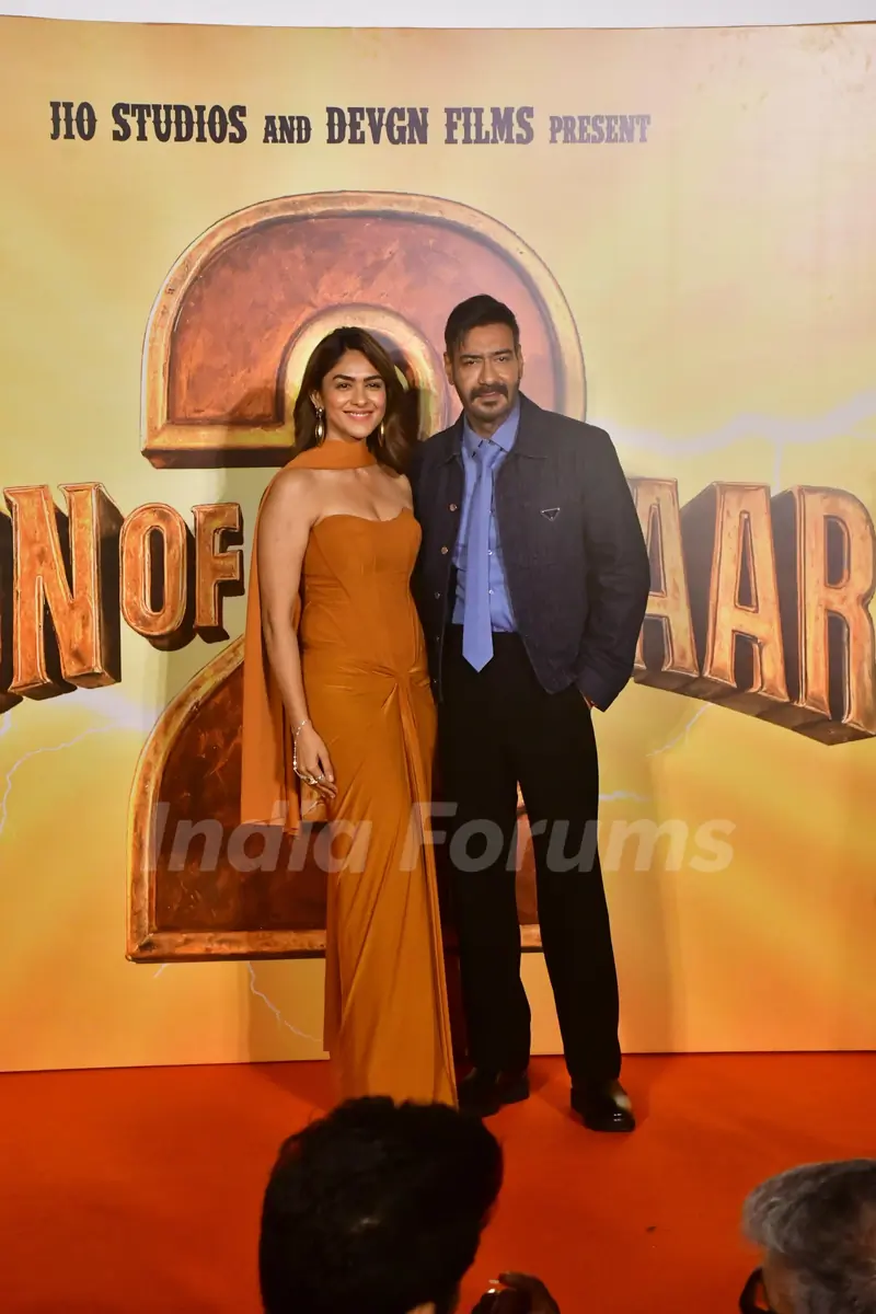 Ajay Devgn and Mrunal Thakur attend the trailer launch of Son Of Sardaar 2