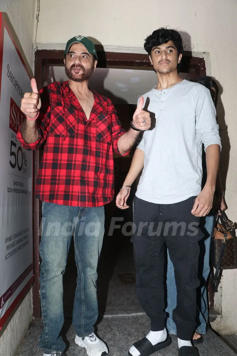 Sanjay Kapoor spotted with son Jahaan at Juhu PVR