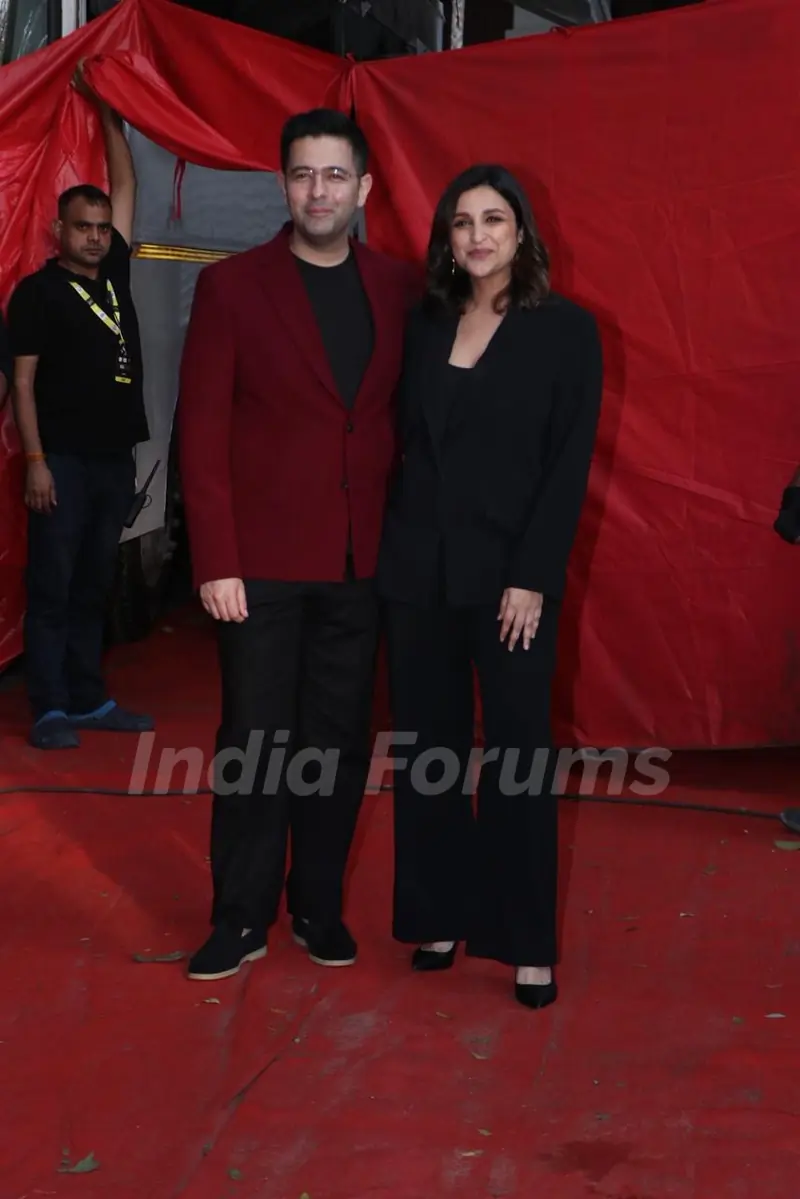 Parineeti Chopra and Raghav Chadha spotted at the sets The Kapil Sharma Show