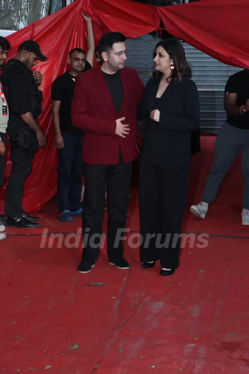 Parineeti Chopra and Raghav Chadha spotted at the sets The Kapil Sharma Show