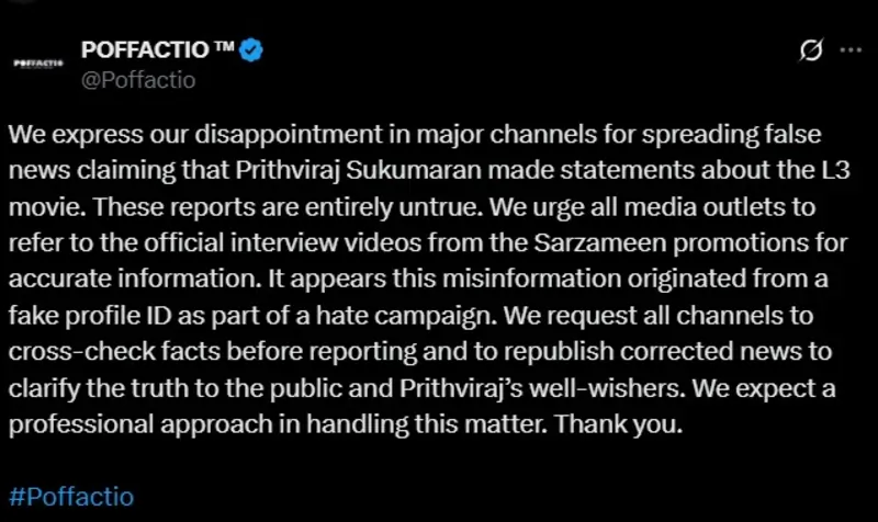 Prithviraj slams ‘fake hate campaign’ fueling false news on L3: Azrael action scenes