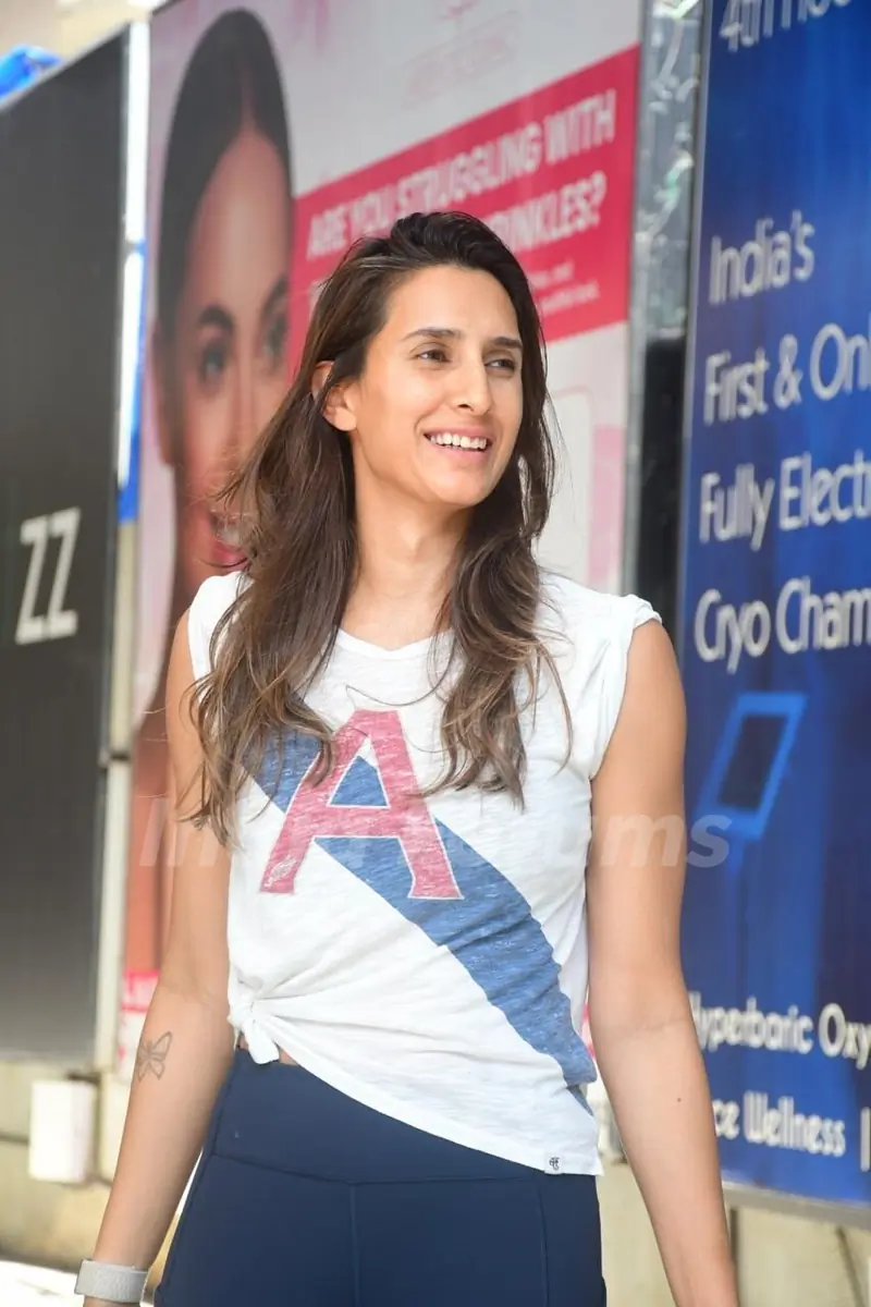 Pragya Jaiswal spotted outside a gym in Bandra