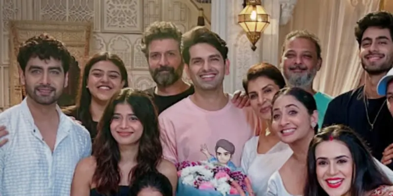 Rahul Sharma with the cast of YRKKH