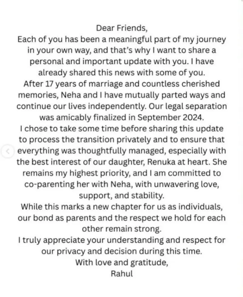 rahul deshpande statement