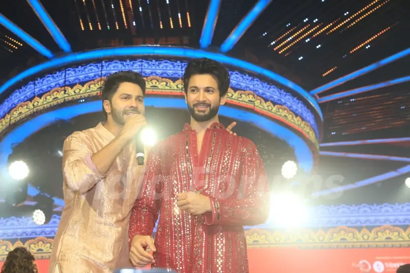 Varun Dhawan and Rohit Saraf  snapped promoting Sunny Sanskari Ki Tulsi Kumari at Falguni Pathak’s Dandiya Night