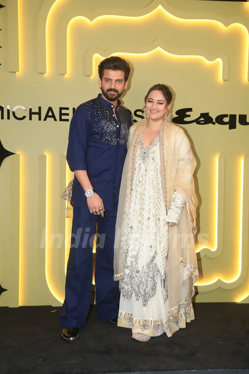 Sonakshi Sinha and Zaheer Iqbal  snapped attending Esquire Magazine Diwali party
