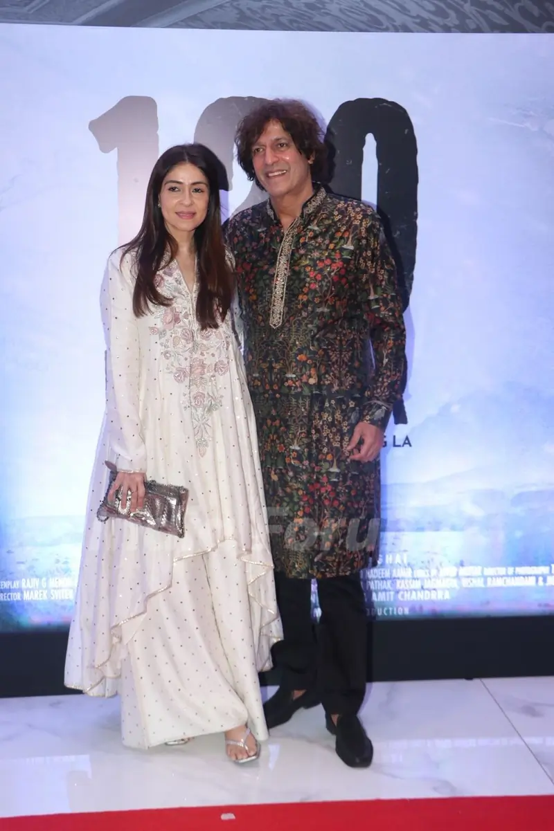 Chunky Panday and Bhavana Pandey snapped at the premiere of 120 Bahadur