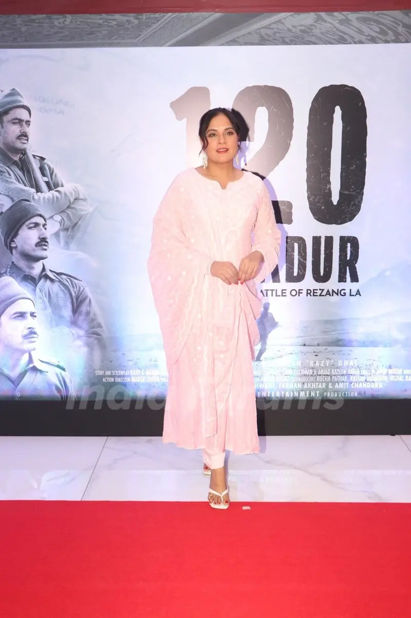 Richa Chadha snapped at the premiere of 120 Bahadur