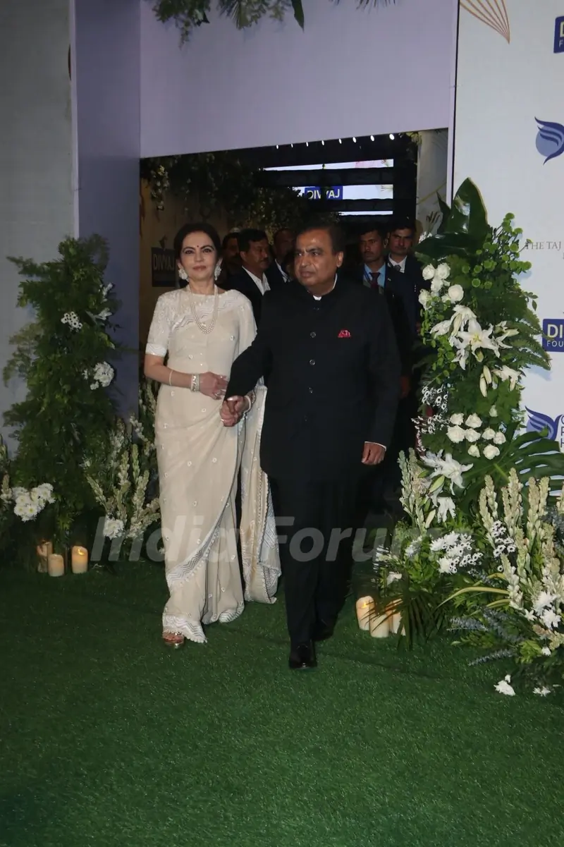 Mukesh Ambani and Neeta Ambani snapped attending the walk of Honour at the Global Peace Honours 2025