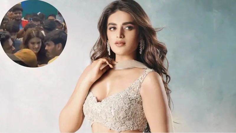 Niddhi Agerwal rescued by security after being mobbed at The Raja Saab song launch