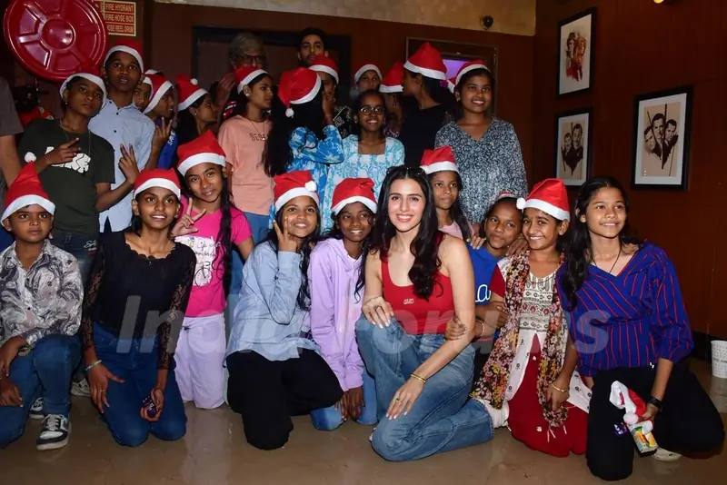 Agastya Nanda and Simar Bhatia attend a special screening of Ikkis for kids from an NGO