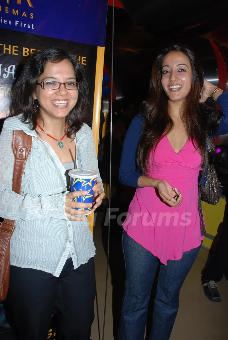Tanuja Chandra with Riya Sen premiere of the movie Bheja Fry in Mumbai on April 12
