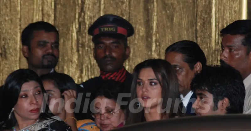 Preity Zinta arriving at the Aishwarya Rai & Abhishek Bachchan wedding sangeet ceremony
