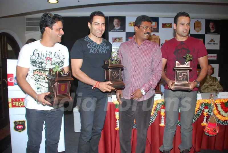 Manoj Bajpai and Pratap Sarnaik with acid factory team, in Mumbai