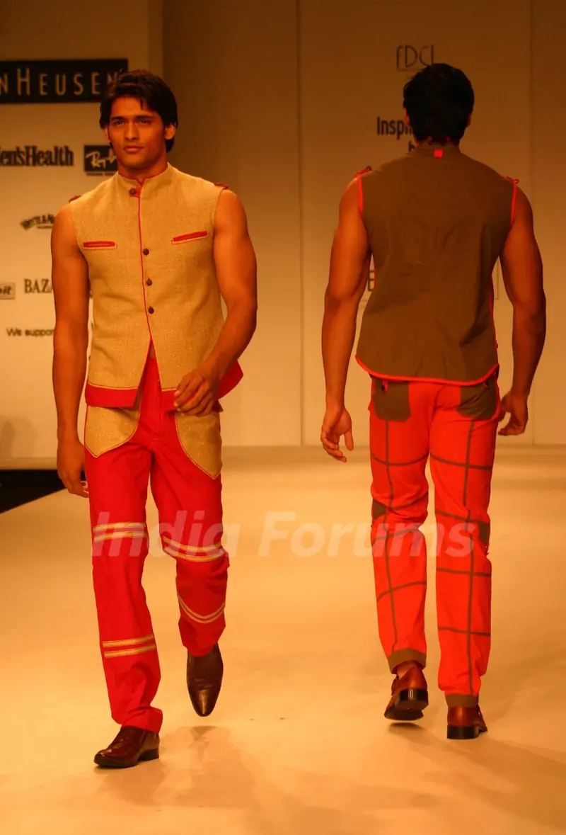 Model on the ramp for Designer Aslam Khan at India Mens Week at New Delhi