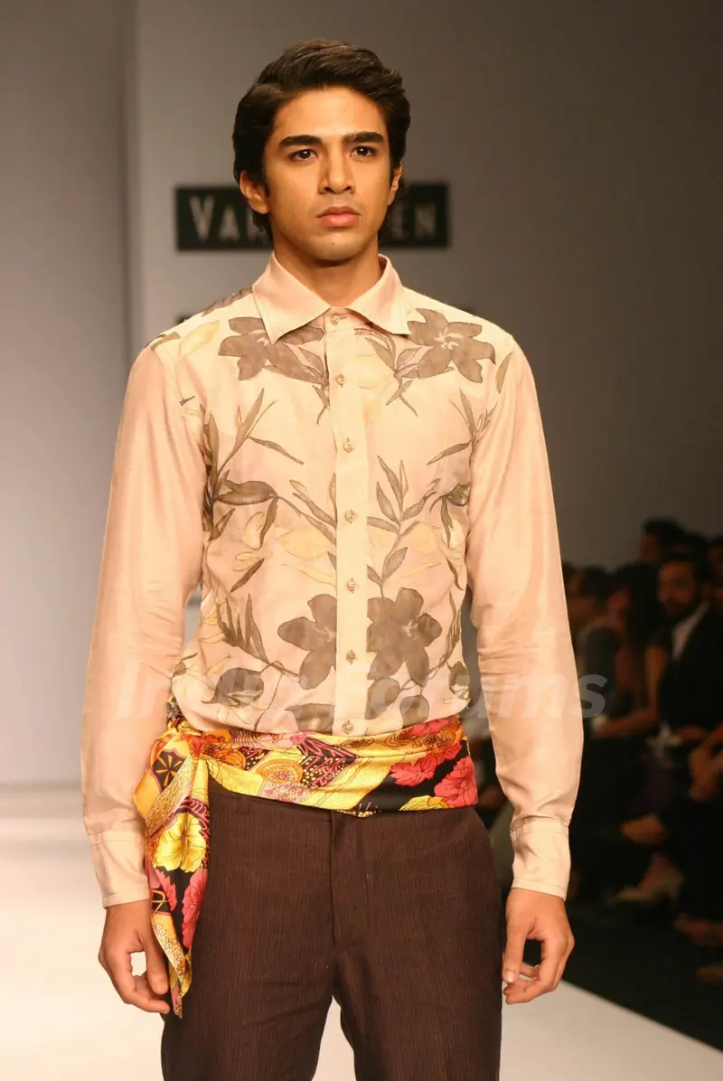 Models on the ramp during the Narendra Kumar show at the "India Mens Week"