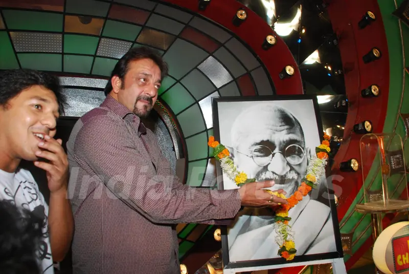 Bollywood actor Sanjay Dutt on the sets of Sa Re Ga Ma Pa L''il Champs on Zee at Famous, in Mumbai